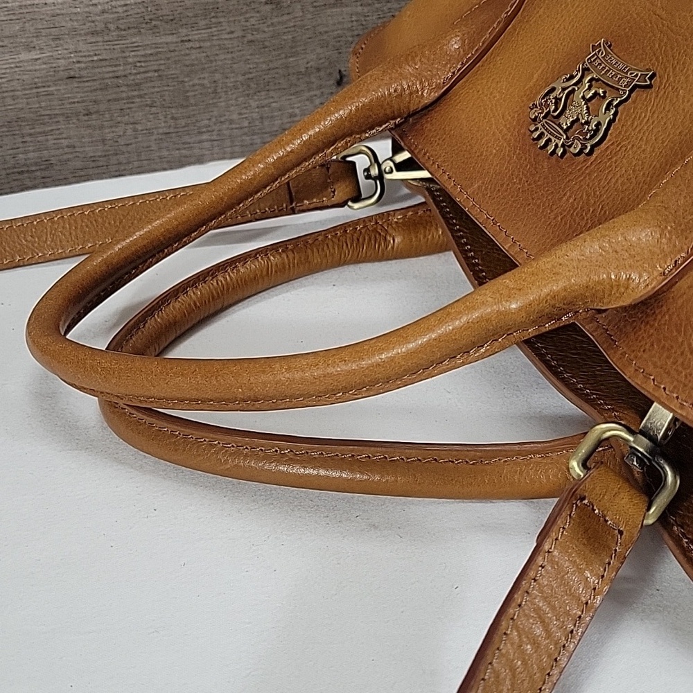 Large Pratesi Firenze Brown Italian Leather Tote Crossbody Bag - Picture 7 of 14